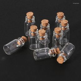 Bouteilles de stockage 10 pièces Mini flacon de bouteille de souhait en verre avec pendentif bouchon en liège goutte 0.5/1/2/20mL