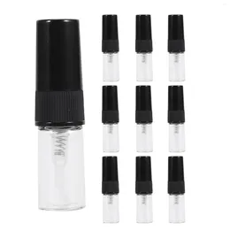 Bouteilles de stockage 10 pièces Mini bouteille de parfum en verre Portable taille de voyage bouteilles de pulvérisation vides (2Ml)