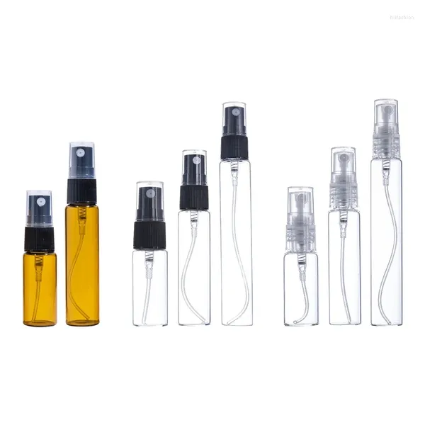 Botellas de almacenamiento 10pcs mini prensa botella de vidrio cosméticos vacío muestra de tubo de ensayo recipiente recargable 28ed