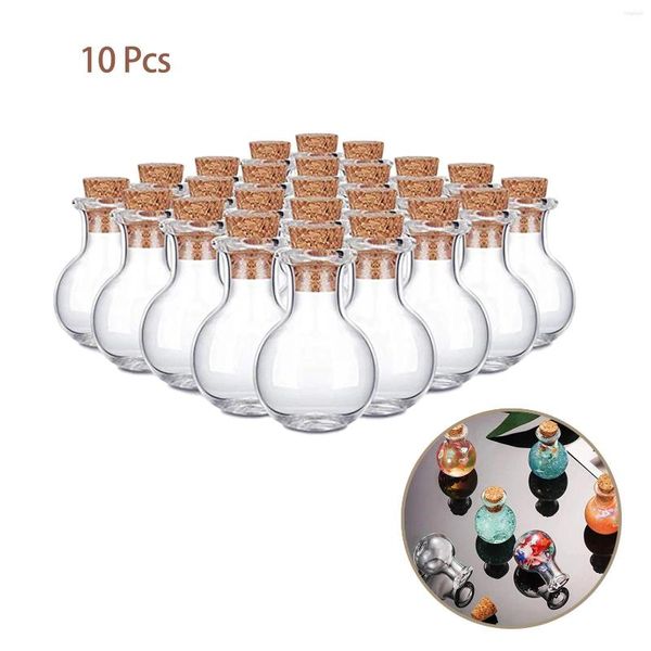 Botellas de almacenamiento 10 piezas Mini vidrio pequeño con tapón de corcho transparente Frascos pequeños viales de boda Mensaje Favor Contenedores Joyería