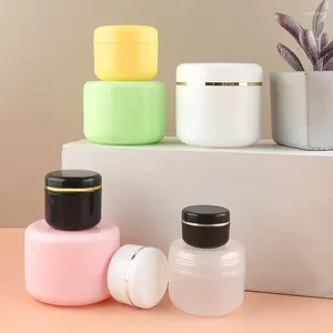 Bouteilles de stockage 10 pièces/paquet 10g, Pot de maquillage vide en plastique rose rechargeable, Pot de voyage pour crème pour le visage, Lotion cosmétique