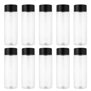 Bouteilles de stockage 10pcs bouteille de jus en plastique transparent céréales grossières conteneur boisson