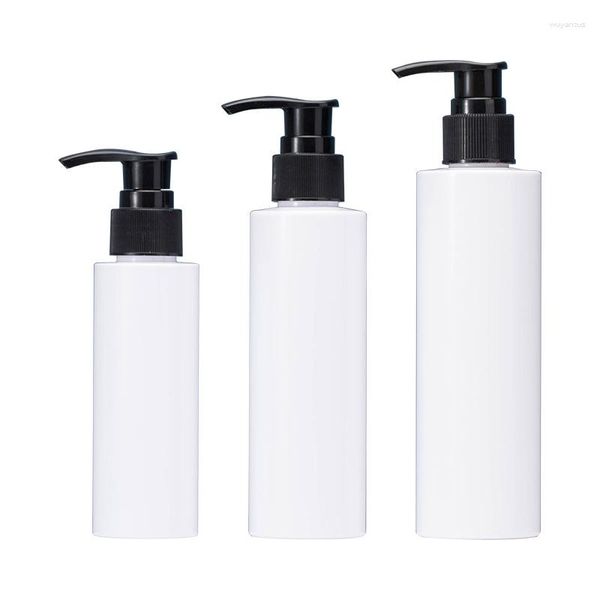 Bouteilles de stockage 10pcs Plastique Blanc Vide Cheveux Huile Shampooing Distributeur Cosmétique Émulsion Rechargeable 100ml150ml200ml Lotion Pompe Bouteille