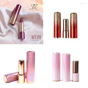 Bouteilles de stockage 10 pièces rond violet rouge rose paillettes rouge à lèvres Tubes presse printemps Lipglaze haute qualité or Tube emballage matériel