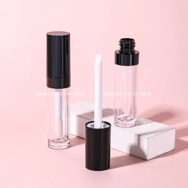 Botellas de almacenamiento 10pcs tubo de brillo labial transparente con tapa blanca negra esmalte vacío 8 ml de color big marihuana