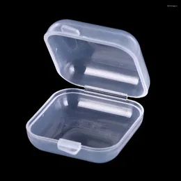 Botellas de almacenamiento 10 piezas PCS transparente Box de tapón para el sonido Mini plástico Clear Recipe cuadrado Craft Jewelry Gening Organizador