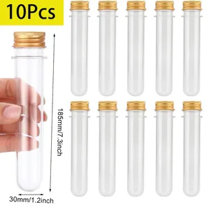 Bouteilles de rangement 10pcs tubes à essai transparents Candons en plastique transparent avec capuchon 40 ml de sel de sel Récipient