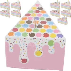 Bouteilles de stockage 10 pièces Triangle gâteau en forme de boîtes d'emballage fête produits de cuisson papier Kraft