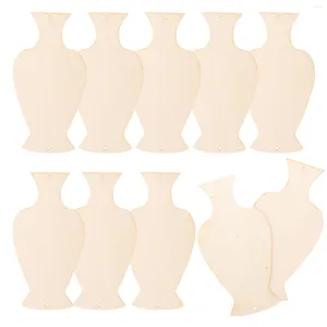 Bouteilles de stockage 10pcs Tranches de bois non finies Vase Découpes Bois Bricolage Artisanat