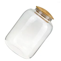 Garrafas de armazenamento Frascos para biscoitos de 1150 ml Recipientes de doces Frascos de vidro para alimentos Porta temperos Tampas Tanque alto Borosilicato Organizador de lanches