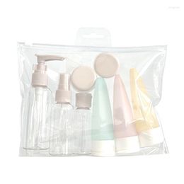 Botellas de almacenamiento 11 unids/set, juego de botellas recargables de viaje, loción en aerosol, champú, tubo de Gel de ducha, contenedor de líquido vacío cosmético, herramienta portátil