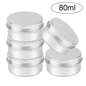 Bouteilles de stockage 12/24 pièces 80ml pot à bougie en aluminium avec couvercle en gros ensemble de voyage rechargeable étain soin de la peau conteneur à lèvres