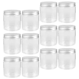 Opslagflessen 12 stuks aluminium deksel Mason Jars Clear Container Voedselhouder Huishoudelijke containers Glas met deksels Kan
