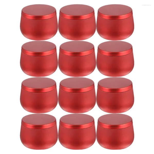 Botellas de almacenamiento 12 PCS Belly Jar Hojalata Latas Contenedor de dulces Caja de embalaje Cajas de artesanía con cuentas Contenedores de viaje