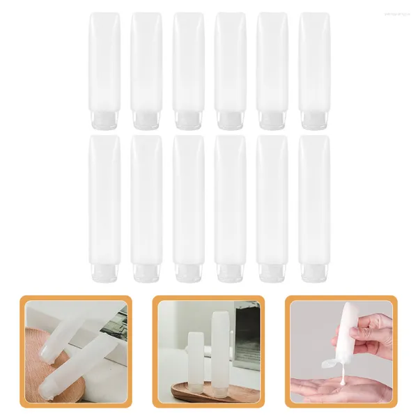 Bouteilles de rangement 12 pcs plafonds de lotion de lait de lait Barre d'emballage Récipient en plastique transparent