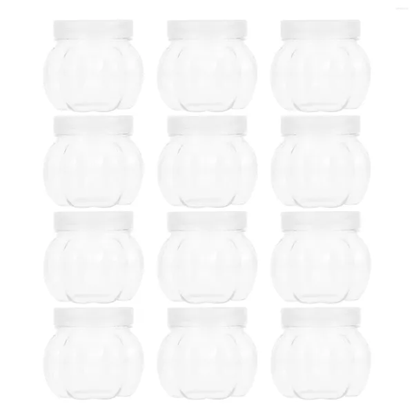 Bouteilles de stockage 12 pièces craquelins pot de citrouille pour animaux de compagnie bonbons emballage bidon emballage réservoir conteneur Festival accessoires cadeau enfant