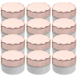 Bouteilles de stockage 12 pcs boîte de crème maquillage rechargeable conteneurs vides hydratant lotion pour le visage pots en plastique gommage corporel avec couvercle petit