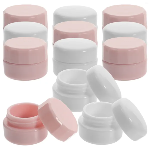 Bouteilles de stockage 12 pièces boîte de crème petits conteneurs rechargeables vernis à ongles transparent avec couvercle boîtes en plastique pots couvercles PP voyage lèvre