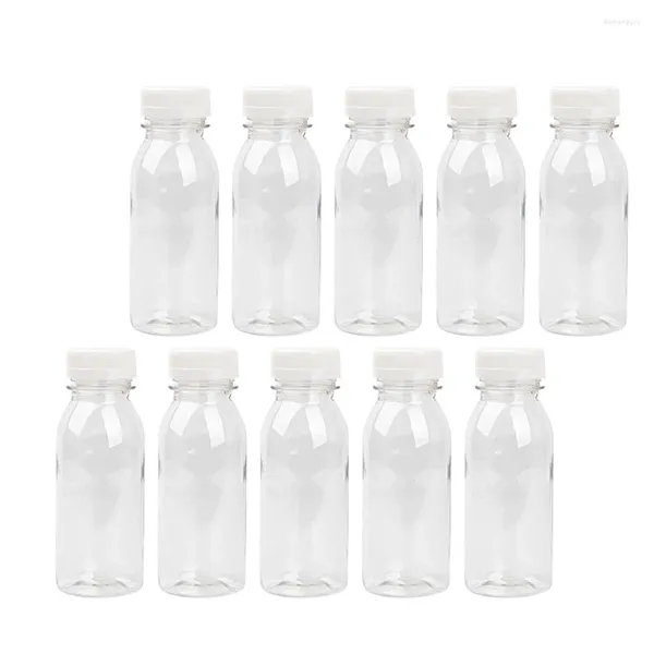 Bouteilles de stockage 12 pièces de qualité alimentaire, bouteille de yaourt, jus de lait en plastique, boisson transparente pour animaux de compagnie