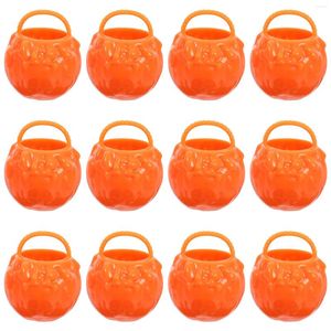 Bouteilles de rangement 12 pcs Halloween Witch Bucket Mini Plastic Cauldron Miniature décor Cauldrons Pot Toy Pot Kettle