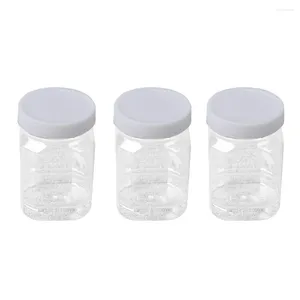 Opslagflessen 12 pc's honingcontainers transparante plastic fles heldere drank container deksel glazen potten voedsel