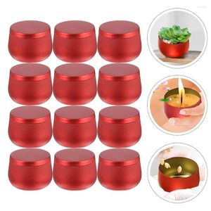 Bouteilles de stockage 12 pcs bijoux ventre pot voyage bougies chauffe-plat en métal avec couvercle en fer blanc