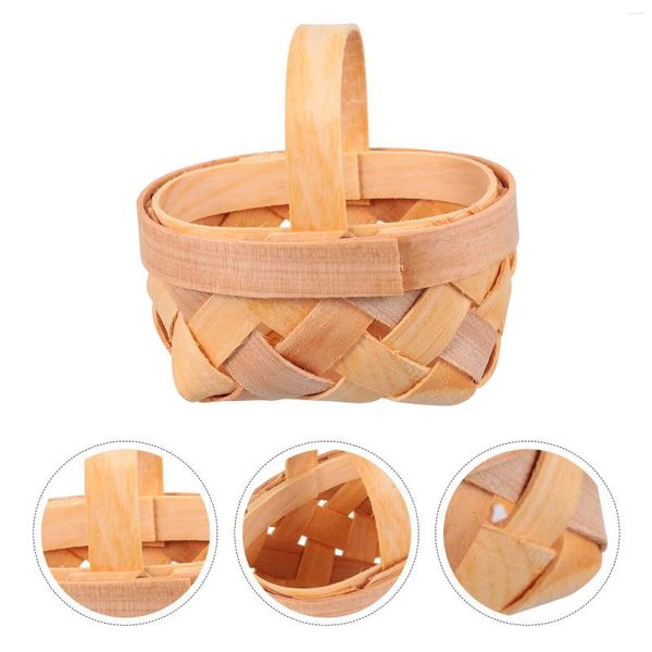 Botellas de almacenamiento 12 PCS Mini galletas Cesta tejida Chip de madera Decoraciones para el hogar Adornos de madera de Navidad Juguetes para niños