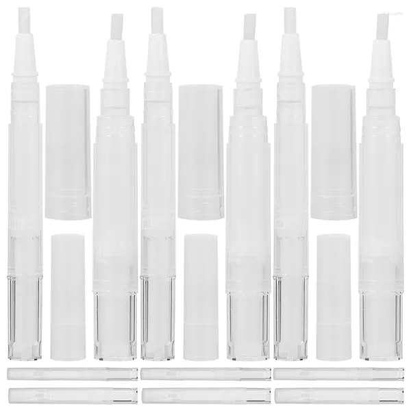 Botellas de almacenamiento 12 PCS Mini esmalte de uñas Pluma Embalaje Contenedor de plástico PP Plumas de aceite de cutícula vacías