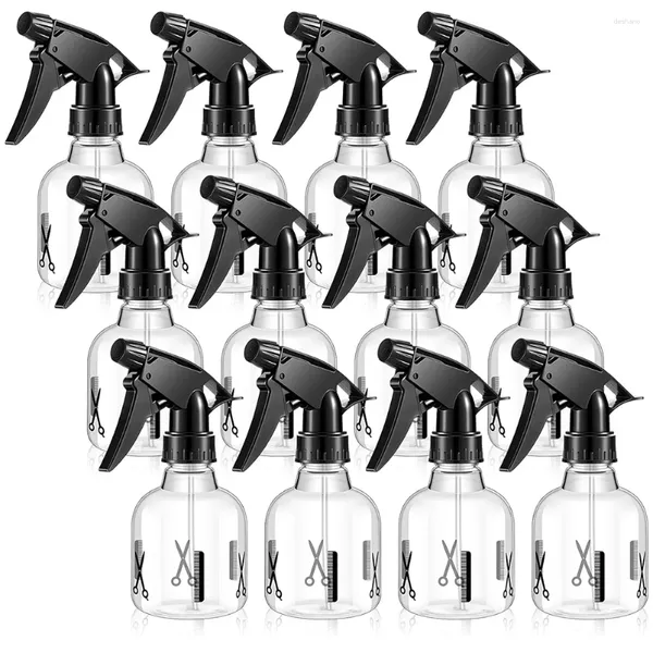 Botellas de almacenamiento 12 Pcs Botella de la botella del cabello Rociador de jardín pequeño Cán accesorios de peluquería La mascota peluquera de plástico vacío