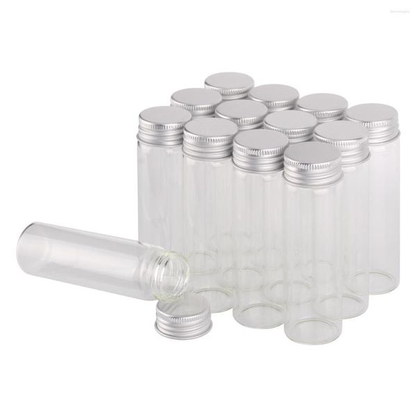 Bouteilles De Stockage 12 Pièces 50ml Bocaux De Bonbons En Verre Avec Couvercles En Aluminium Conteneur À Épices Vide 30 100mm Pour Des Faveurs De Mariage