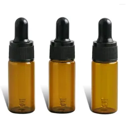 Opslagflessen 12 x 10 ml Amber Glass Essentiële oliedruppel fles 1/3oz Bruine oogflesje