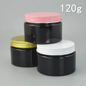 Bouteilles de rangement 120 / 150grams Jar Pet Black Pot Pot Blanc Clean Cédoirie Masque Gel Essence Mlisturizer Emulsion Wax Care Soins de la peau Emballage