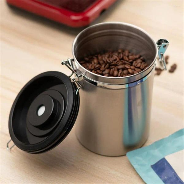 Bouteilles de rangement 1200 ml / 1500 ml / 1800 ml de café de café Pratique de garde-manger robuste en acier inoxydable étanche pour la maison