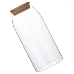 Bouteilles de rangement 1200 ml Bottes en verre avec couvercles hermétiques Conteneurs de céréales pour la maison de cuisine à thé Pasta Café de farine de farine scellée