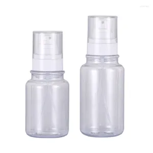 Opslagflessen 120 ml heldere huisdier plastic fles witte spuitpomp transparant deksel 170 ml navulbare flacons cosmetische verpakkingscontainer 20pieces