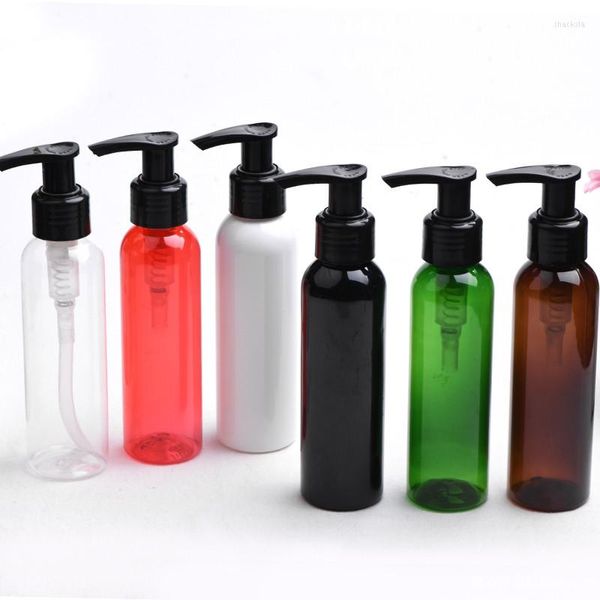 Botellas de almacenamiento, bomba dispensadora vacía de 120ml, botella de plástico de colores, contenedor cosmético de 120cc con loción para champú