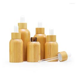 Opslag Flessen 120ML Volledige Bamboe Airless Lotion Spray Dispenser PET Liner Lege Container Cosmetische Alchohol Melk Shampoo Fles