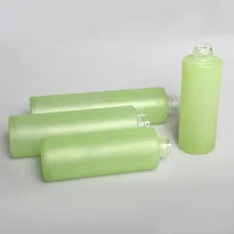 Botellas de almacenamiento de 120 ml Cosmético verde con paquete de tóner Inserto de plástico 4 oz botella de bomba de vidrio recargable para loción y perfume en aerosol