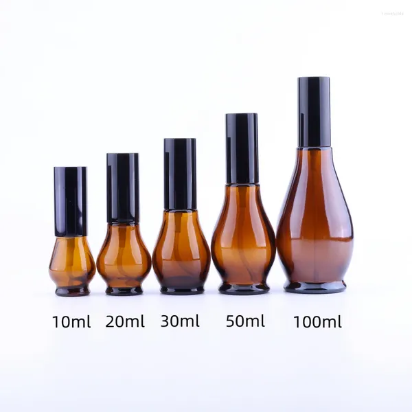 Botellas de almacenamiento 120 unids 10 ml / 20 ml / 30 ml / 50 ml / 100 ml Bomba de prensa recargable Botella de spray de vidrio Aceites Contenedor de líquido Perfume Atomizador Viaje