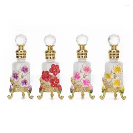 Bouteilles de stockage 12ml Bouteille de parfum floral Vintage Moyen-Orient Dubaï Huile de parfum Distribution vide