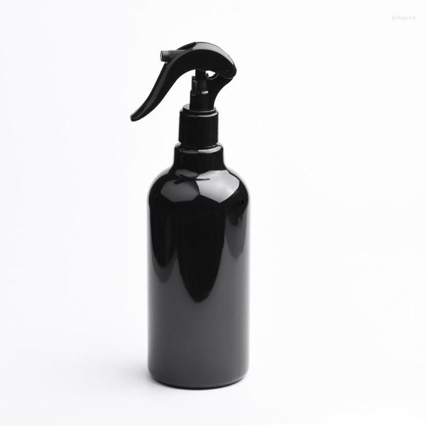 Botellas de almacenamiento, 12 unidades, 500ml, botella de contenedor de PET vacía en blanco y negro con bomba pulverizadora de gatillo utilizada para maquillaje, niebla, limpieza del hogar, riego