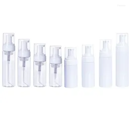 Bouteilles de rangement 12pcs 30/50/60/80/100/150/200ml Pompe en mousse en plastique vide Récipient de distributeur moussant portable pour le corps de lavage du visage