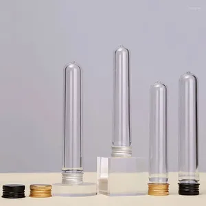 Bouteilles de stockage 12pcs 40ml transparent cylindrique tube à essai pour animaux de compagnie bouteille bonbons caoutchouc bain sel sous-emballage plastique 28 141mm