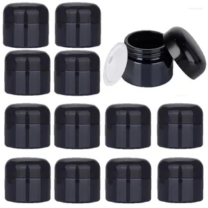 Opslagflessen 12 stuks 50g zwarte cosmetica glazen pot kleine container met deksel lotion zalffles