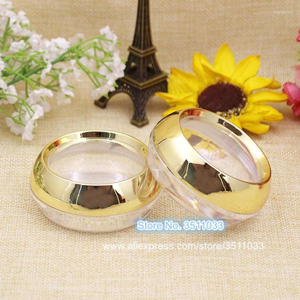 Bouteilles de stockage 12 pièces 50g Transparent acrylique pot rond bouchon d'or conteneur clair cosmétique bouteille vide boîte à bijoux