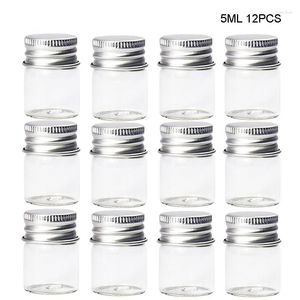 Opslagflessen 12 stuks 5 ml glazen pot met aluminium deksel Kleine mini-potten Wish Box Case Monsterfles