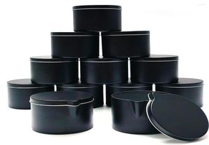 Opslagflessen 12 stks zwarte kaarsen tin potten doos met giet spout kleine wassmeltgrepen potten diy maken container2834405