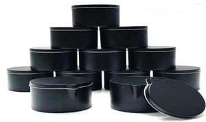 Bouteilles de rangement 12pcs Boîtes noires Boîte de billets en étain avec saute de cire Moules de fusion de cire Pots DIY CONTERETER7290055