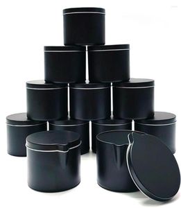 Bouteilles de stockage 12 pièces bougies noires bocaux en étain boîte avec bec verseur petits moules de fonte de cire pots bricolage faisant conteneur 8789059