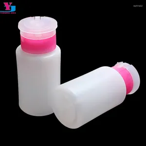 Bouteilles de rangement 12pcs Dispensateur de pompe à ongles rose 150 ml UV Gel Remover Cleaner Vide Rempillable Bottle Makeup Wholesale